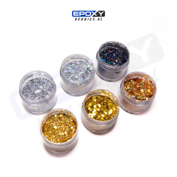 Chunky Glitter - Gleam Spectrum - (6 stuks/ 10g per potje)