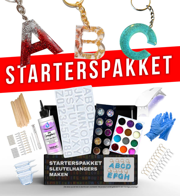 Starterspakket voor Zelfgemaakte Epoxy Sleutelhangers - Inclusief Decoraties