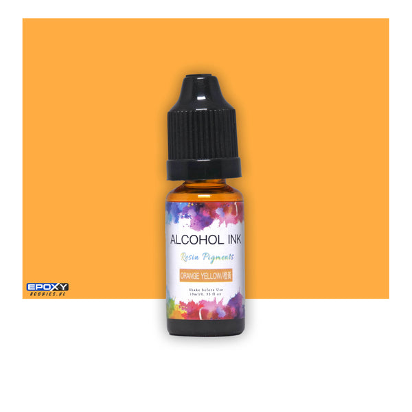 Alcohol Inkt Pigment - 10ml - Oranje-Geel / Orange Yellow - Geurvrij DIY kunst