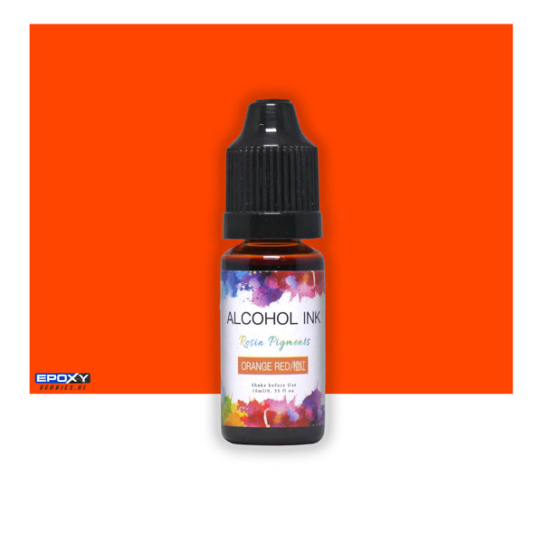 Alcohol Inkt Pigment - 10ml - Oranje-rood / Orange Red - Geurvrij DIY kunst