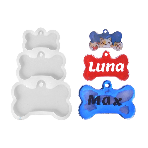 Siliconen Mal voor Dieren Naamplaatjes/ Halsband Hanger (3 stuks)