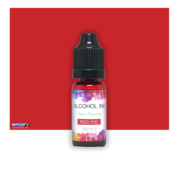 Alcohol Inkt Pigment - 10ml - Rood / Red - Geurvrij DIY kunst