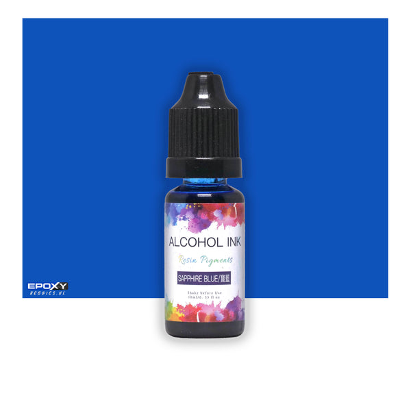 Alcohol Inkt Pigment - 10ml - Saffier Blauw / Sapphire Blue - Geurvrij DIY kunst